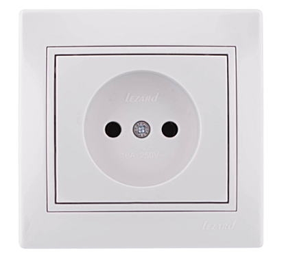 Розетка Lezard МИРА б/з керамика белая с бел.вставкой 701-0202-121