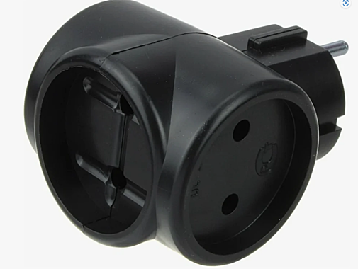 Тройник электрический TOKER 3Tч 6А черный