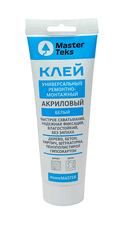Клей акриловый MasterTeks HomeMaster ремонтно-монтажный универсальный 400гр белый (туба)