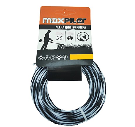Леска для триммера MaxPiler 3,0мм х 10м квадрат крученый (черно-белая) MLTD-13010Z
