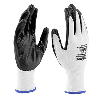 Перчатки полиэфирные с черным нитрильным покр. размер 9,13 класс вязки // Сибртех 678635