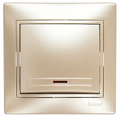 Выключатель Lezard МИРА СП 1-кл с подсветкой жемчуж.бел.перламутр 701-3030-111