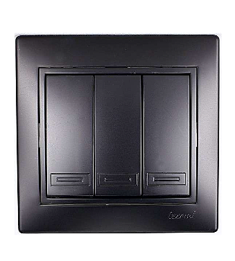 Выключатель Lezard МИРА СП 3-кл черный бархат 701-4242-109