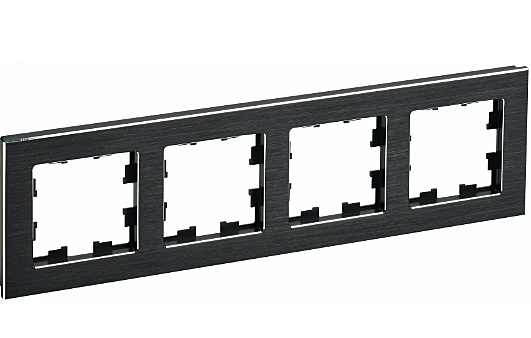 Рамка 4-м BRITE РУ-4-1-БрЧ металл черный IEK BR-M42-M-K02