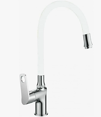 Смеситель для кухни OUTE Т30293В боковая ручка, белый