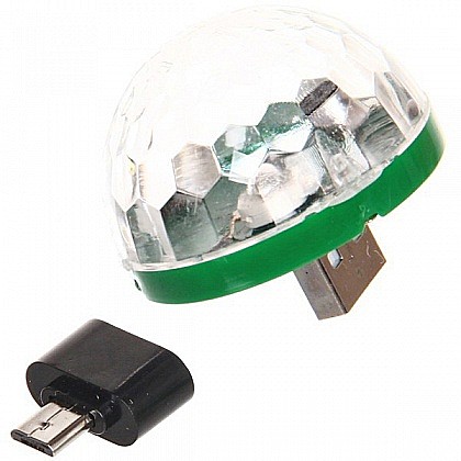 Диско-шар светодиодный Калейдоскоп мини, USB + перех Micro USB (красный, зеленый, синий) 765-175