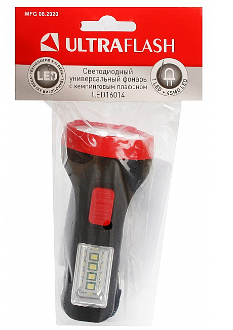 Фонарь Ultraflash LED16014 1+4SMD LED 2 реж. 1XR6 блист-пакет 14253 1381708