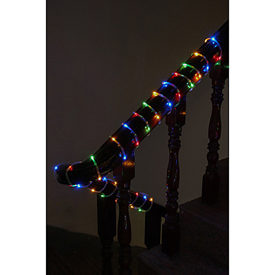 СНОУ БУМ Эл.гирлянда шнур 10м, 100LED, мульти, пост.свеч., ПВХ прозр., d5мм, IP44, 220В