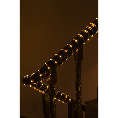 СНОУ БУМ Эл.гирлянда шнур 10м, 100LED, шампань, пост.свеч., ПВХ прозр., d5мм, IP44, 220В