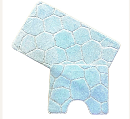 Набор ковриков 2пр в ванную комнату ZALEL 55х90мм светло-голубой