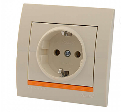 Розетка Lezard DERIY с/з керамика крем 702-0303-122