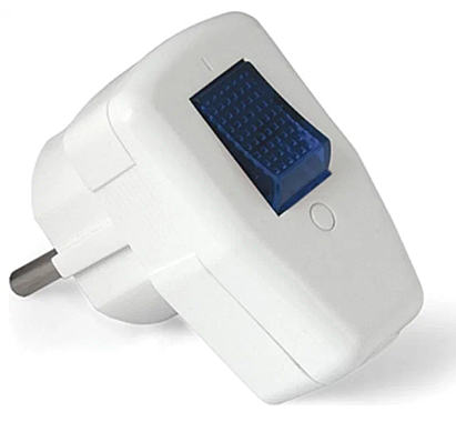 Вилка электрическая UNIVersal 0056 с выключ. с заземлением