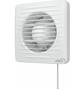 Вентилятор настенный ЭРА 4С-02 D100 с обрат.клапаном и тяговым выключателем 522212