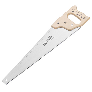 Ножовка по дереву 400мм 7-8 TPI каленый зуб, линейка, деревянная рукоятка // Sparta 231855