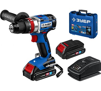 Дрель-шуруповерт аккум. ЗУБР Т7 DBS-201-22 20В 70Нм 2АКБ бесщеточн.ударная Профессионал С2589