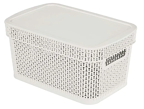 Корзина AJUR с крышкой и ручками 11л 38х27х14,3см Белое облако KEEPLEX KL411511048