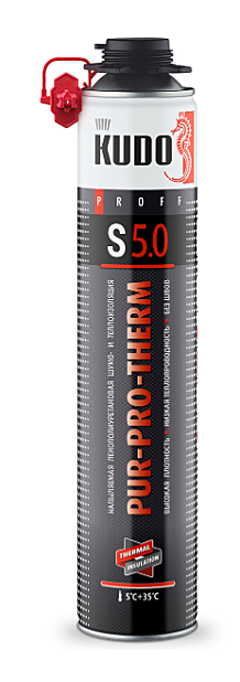 Пена-утеплитель напыляемый (теплоизоляция) KUDO PROFF 1000мл 900г PUR-PRO-TERM S 5.0