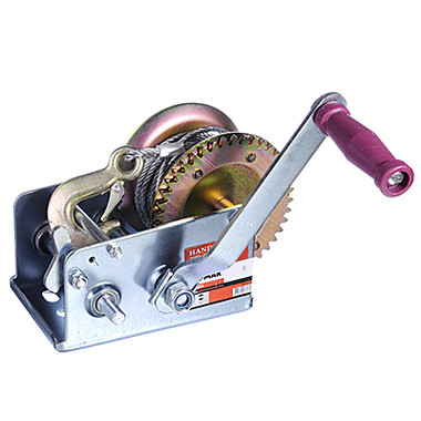 Лебедка ручная шестеренчатая ЕРМАК ТРТ 1201С металл.трос 900кг 10м 737-011