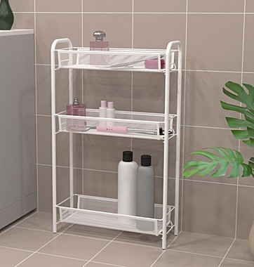 Этажерка металл ЛАДЬЯ 1 3корзины 440х170х715мм белый Э 289 Б