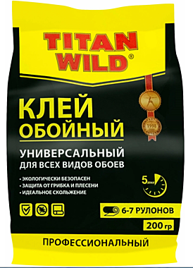 Клей обойный Титан Wild универсал. 200г пакет