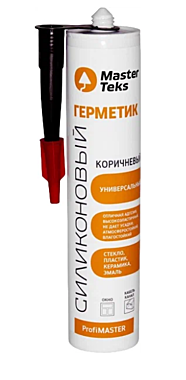 Герметик силиконовый MasterTeks Profimaster универсальный 290мл коричневый