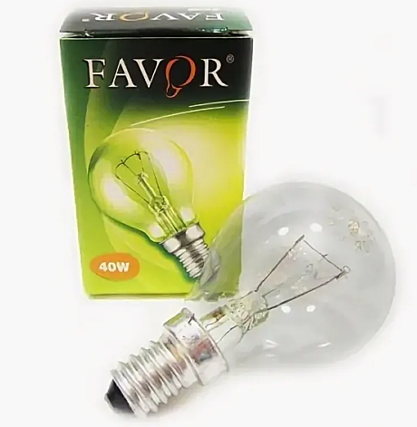 Лампа FAVOR Р45 40W Е14 CL шарик прозрачный