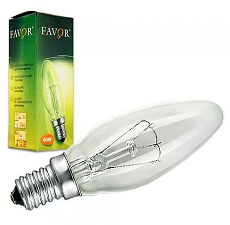 Лампа FAVOR В36 40W Е27 CL свеча прозрачная