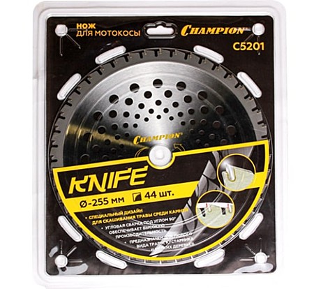 Нож для бензотриммера CHAMPION Knife (255мм/25,4мм) 44 зуб тв.сплав С5201