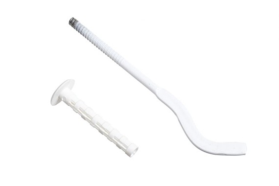 Кронштейн для алюминевых батарей белый 250мм с дюбелем  7661139