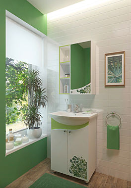 Подстолье SPRING-55 + умывальник Элеганс 550 салат