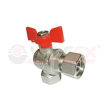 Шаровый кран VALFEX PREMIUM с накид.гайкой угловой 1/2'' бабочка вр/вр VF.266.NB1.012.PREMIUM