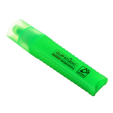 ClipStudio Маркер-выделитель зеленый, плоский корпус, скошенный наконечник