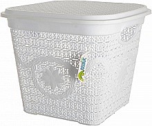 Корзина для хранения с крышкой 320х340х270, 9л белая с крышкой 105518