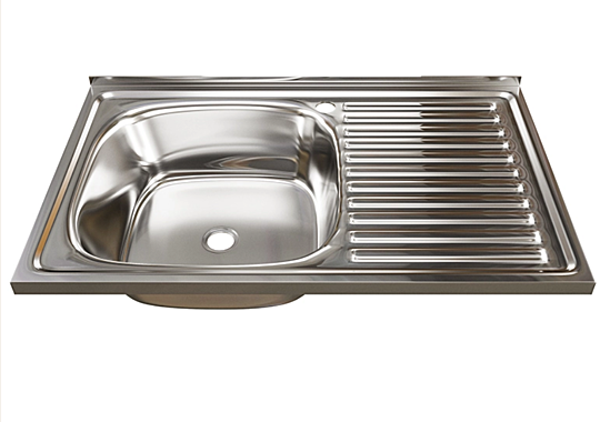 Мойка нержав.50х80 0,4мм лев.вып 1 1/2