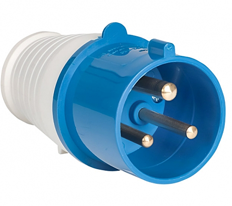Вилка электрическая каб.EKF 32А 2Р+Е 220В IP44 (023) ps-023-32-220