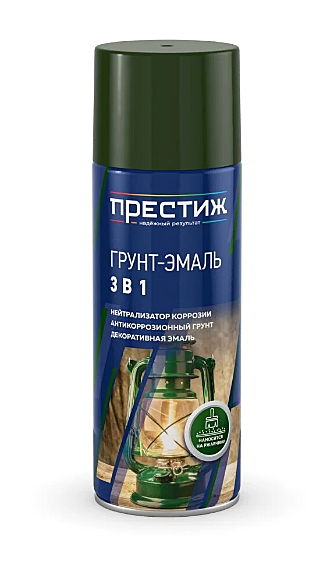 Грунт-эмаль по ржавчине ПРЕСТИЖ 520мл ЧЕРНАЯ аэрозоль