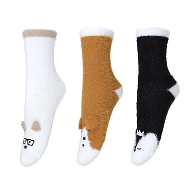 GALANTE Носки новогодние меховые, р.23-25, 93% полиамид, 4% полиэстер, 3% спандекс,  3 дизайна