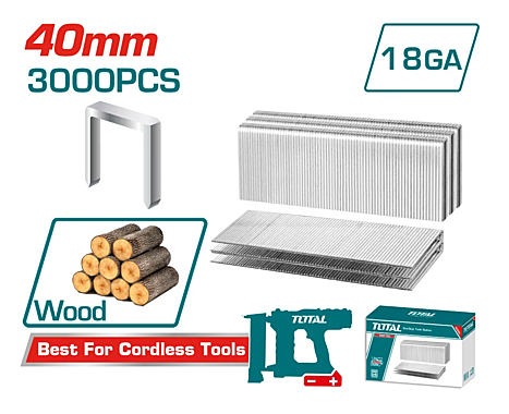 Скобы для пистолета  40мм TOTAL TAC918403 (3000 шт)