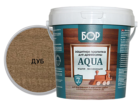 Защитная пропитка AQUA БОР 0,9кг дуб КВИЛ