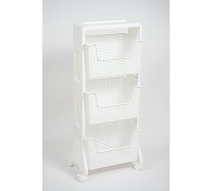 Этажерка 3-х ярусная 395*260*943мм Лофт белый 770306