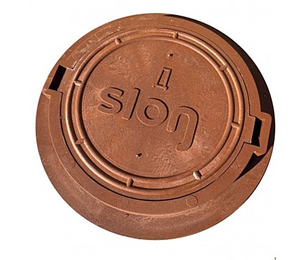 Люк Дачный SLON 460мм круглый КОРИЧНЕВЫЙ 55998