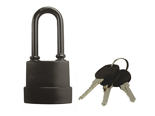 Замок навесн. влагост,чугун в ПВХ, 3 ключа цил.мех-м 45х96х25мм удл.дуж.6мм РемоКоллор 70-0-994