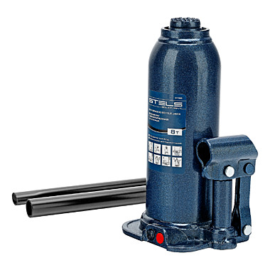 Домкрат гидравлический бутылочный 8т выс.подъема 222-447мм // STELS 51165