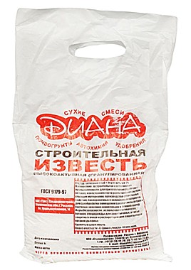 Известь не гашенная 30кг строительная Диана