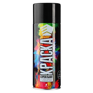Краска-аэрозоль ЕРМАК  400мг черная матовая 759-209