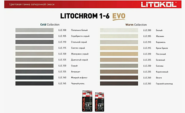 Затирка для швов LITOCHROM 1-6 EVO LE 245 горький-шоколад Litokol 2кг