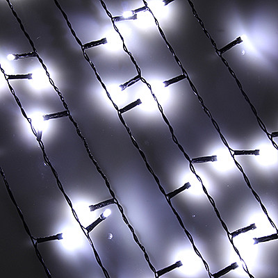 СНОУ БУМ Гирлянда электр. бахрома, 96LED, 3x0,7м, белый, ПВХ провод, пост.свеч. 220В
