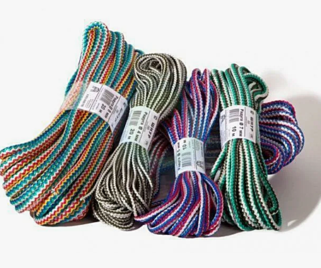 Шнур с сердечником 4мм 10м пестрый