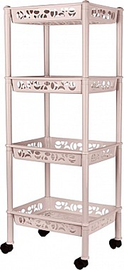 Этажерка 4-секц.пласт.Prima прямоуг.малая на колес.37х29х93,5см беж.топаз Keeplex Light KL282712005