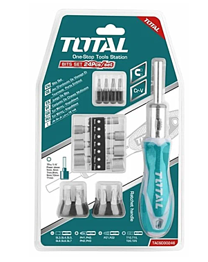 Отвертка реверсивная снасадками 24 в 1 TOTAL TACSD30246